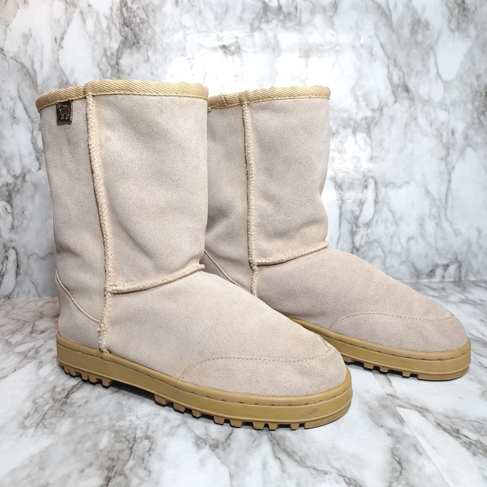 Australian Boot Company Women/Men Boots W8 M7 Sand Beige Winter‎ Shearling Sheep